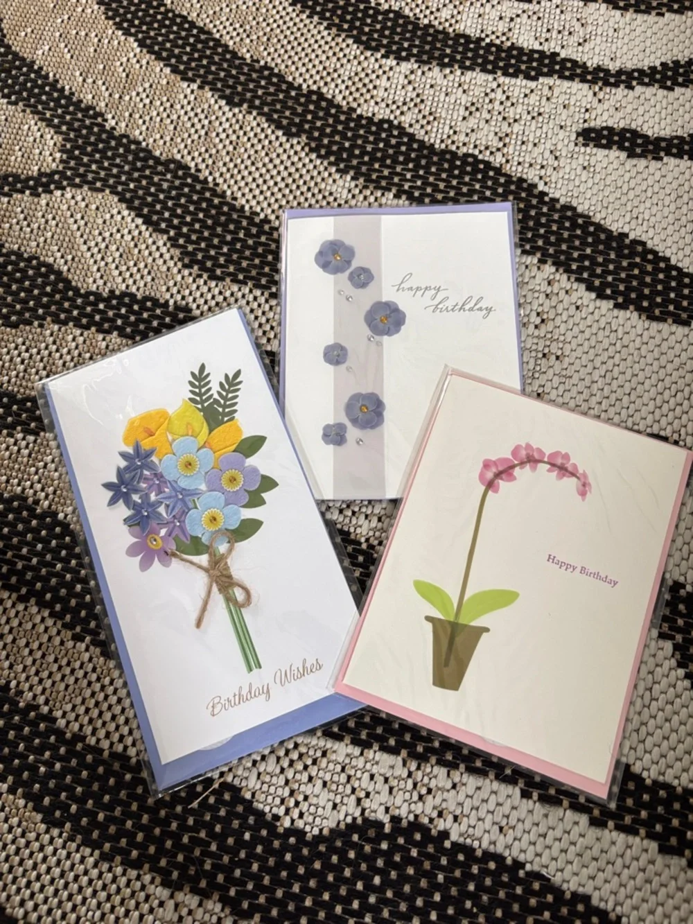 🆕Papyrus Bundle Of 3 3D Floral Birthday Greeting Cards
